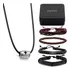 Kit Cordão Couro Pingente Cruz Prata J-1500 Combo Bracelete