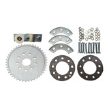 Kit Coroa Com Kit De Fixação E Esticador P/ Bike Motorizada