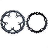 Kit Coroa Engrenagem 53 E 39 Dentes Bcd 110mm 5 Furos Aço Preto 8 9 10 11 Velocidades Serve Para Pedivela Duplo Shimano Sugino Fsa Speed Estrada Bike Bicicleta Bcd110mm Pedal Pulse