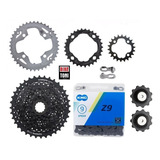 Kit Coroa Shimano Alivio 9v M4050 40 30 22 Cassete Corrente