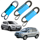 Kit Correias Alternador Ar Direção Hidráulica Tucson I30