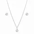 Kit Corrente 60cm Brincos Ponto Luz Prata Brilhante 925 Pura