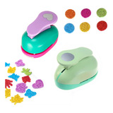 Kit Cortador Furador Papel Eva Coração Bolinha Circulo