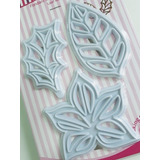 Kit Cortador Marcador Folhas Variadas Para Confeitaria