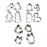 Kit Cortadores De Natal 01 02 E 03 12 Peças Aço Inox