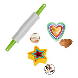 Kit Cortadores Moldes Coração E Estrelas 5 Tam Rolo Massas
