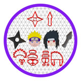 Kit Cortadores Naruto Sasuke Biscoito Cupcake Pasta 5cm