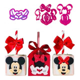 Kit Cortadores Rosto Mickey E Minnie E Mão Coração 5 5cm