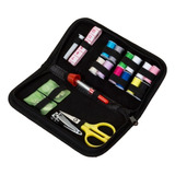 Kit Costura Acessórios Viagem Agulhas Linhas Tesoura Metal