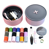 Kit Costura Acessórios Viagem Agulhas Linhas Tesoura Metal