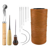 Kit Costura P Couro Artesanato Linha Furador Agulha Sovela