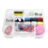 Kit Costura Viagem Agulhas Linhas Tesoura Colchete Portátil