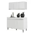 Kit Cozinha Balcão Manu 120cm Com Tampo Mdp E Aéreo Andréia