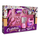 Kit Cozinha De Brinquedo 17 Peças Confeitaria Com Batedeira