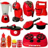 Kit Cozinha De Brinquedo Completa C 14pçs Eletrodomésticos