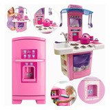Kit Cozinha Fogão Geladeira Infantil Brinquedo Completa Chef