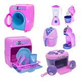 Kit Cozinha Infantil Air Fryer Máquina Lavar Fogão 15pç