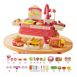 Kit Cozinha Infantil C Pia Eletrica Acessorios Fogão Panela
