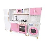 Kit Cozinha Infantil Com Geladeira E Máquina De Lavar  Rosa 