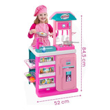 Kit Cozinha Infantil Gourmet Fogão Geladeira Micro ondas Pia