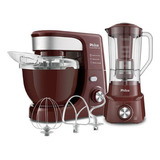 Kit Cozinha Philco Wine Batedeira E Liquidificador Vermelha