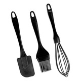 Kit Cozinha Utensílios 3 Peças Silicone Fue Pincel Confeitei