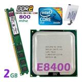 Kit Cpu Core 2 Duo E8400 3ghz 6m Memória Ddr2 800mhz 2gb