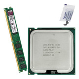 Kit Cpu Core 2 Duo E8500 3,16 Ghz + Memória Ddr2 800mhz 2gb