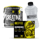 Kit Creatina Fuel 150g Kimera Thermo 30 Comps Galão 950ml Sabor Sem Sabor