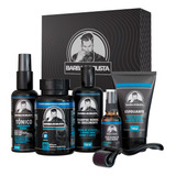 Kit Crescimento Barba Robusta Pro Com Tônico Dermaroller