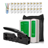 Kit Crimpar Alicate Ezcrimp Cat6 Conector Rj45 Testador