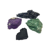 Kit Cristais Casa Reiki Purpurita Turmalina Fuchsita Silicio
