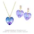 Kit Cristal Swarovski Coração Roxo Colar+brinco 10mm