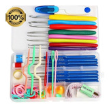 Kit Crochê 16 Agulhas Com Acessórios E Case Super Promoção