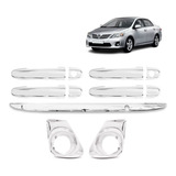 Kit Cromado Aplique Farol Milha Maçanetas Corolla 2013