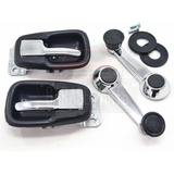 Kit Cromado Manivelas Maçanetas Brasilia Variant Fusca 78 