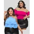 Kit Cropped Feminino Plussize Elástico Ajustável Candy Color