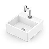 Kit Cuba De Apoio Q6 Com Torneira Bica Baixa E Complementos De Instalação BASIC Branco Celite