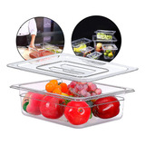 Kit Cuba Gastronômica Bandeja Acrílica Gn 1 2 100mm E Tampa