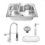 Kit Cuba Gourmet Simples Aço Inox E Torneira Gourmet Misturador Monocomando Flexível Vip