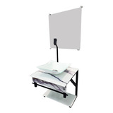 Kit Cuba Pia Gabinete Lavatorio Vidro Branco Banheiro 40cm
