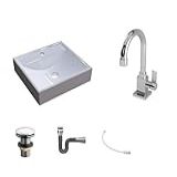 Kit Cuba Q39 C Torneira Luxo 1195 Metal Válvula Click 1 1 2 04cm Sifão Cromado Flexível Branca