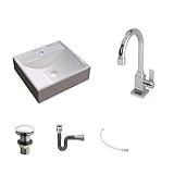 Kit Cuba Q39 C Torneira Luxo 1195 Metal Válvula Click 1 1 2 04cm Sifão Cromado Flexível Compace Bege