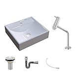 Kit Cuba Q39 C Torneira Pratika 1060 Metal Válvula 1 2 6cm Sifão Cromado Flexível Compace Branca
