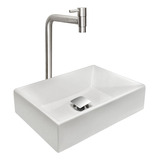 Kit Cuba Torino Sobrepor C Torneira Inox E Valvula Click