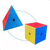Kit Cubo Magico 2x2 Cubo Mágico Piramide Profissional