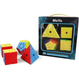 Kit Cubo Mágico Moyu Pyraminx + Megaminx + Skewb + Q1