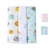 Kit Cueiro Bebe Flanelado Estampado 80cmx80cm Mantinha C 3
