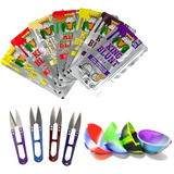Kit Cuia De Silicone   Tesoura Bud   Seda Blunt