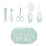 Kit Cuidado Higiene Do Bebê Com Estojo Completo Cor Verde Kit Higiene Com Estojo Verde X 9